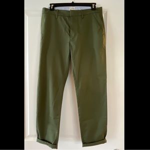 NWT J Crew Army Green Slouchy Boyfriend Chinos Sz 27.